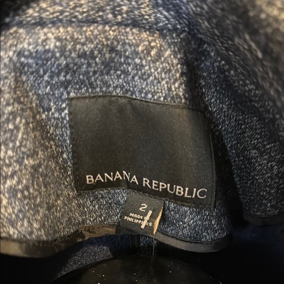 Banana Republic Women’s 2 Blue and White Blazer Classic Suit Jacket - Picture 2 of 5